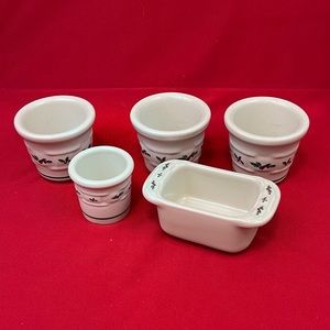 Longaberger Pottery Christmas Holly Lot